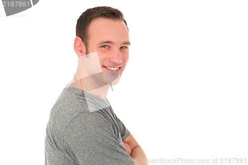 Image of Handsome man smiling at the camera