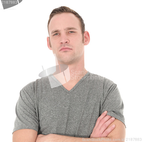 Image of Pensive man with a serious expression