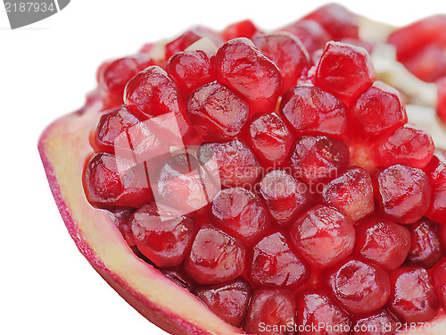 Image of Pomegranate fruits isolated on white background. Close-up.