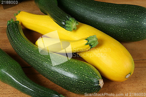 Image of Green and yellow zucchini