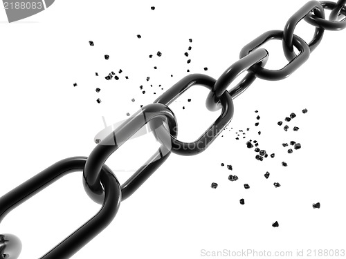 Image of 3d chain chrome steel teamwork connection 