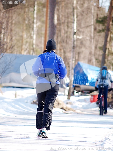 Image of Person running on snow