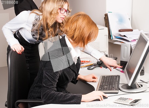 Image of Businesswomen working with computer
