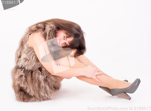 Image of winter woman in fur coat