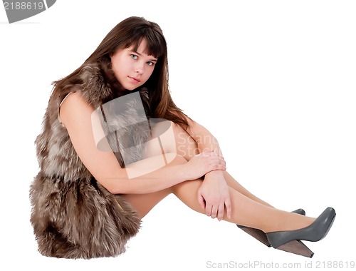 Image of winter woman in fur coat