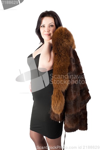 Image of beautiful girl with warm coat