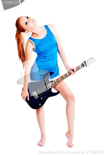 Image of Beautiful woman with guitar