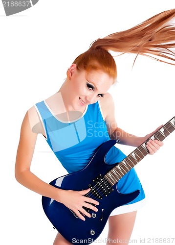 Image of Beautiful woman with guitar