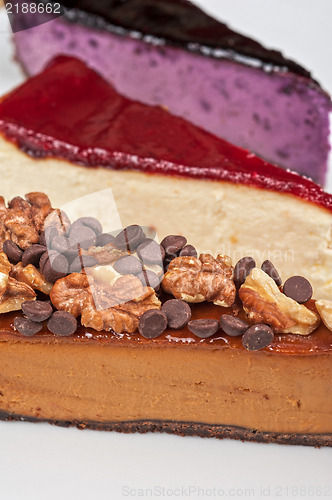 Image of cheesecake with chocolate and nuts