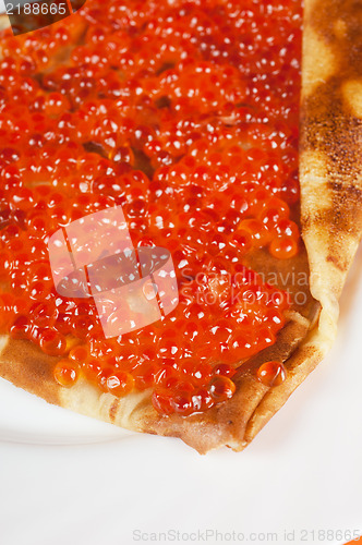 Image of Pancake with red caviar