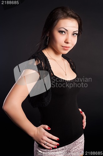 Image of portrait of beautiful brunette woman