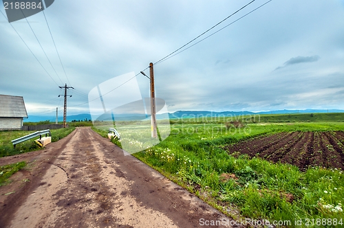 Image of Rural road with blue sky