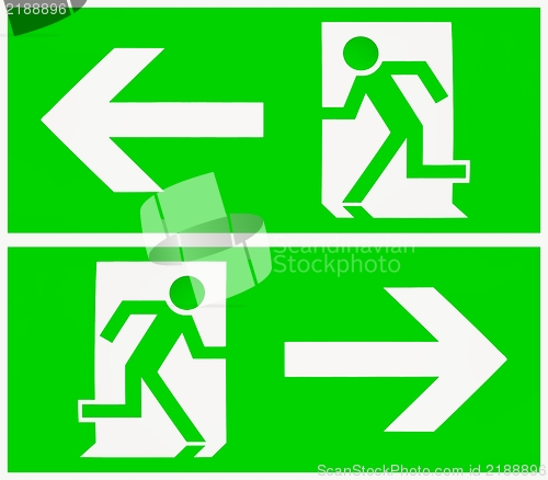 Image of Exit sign in green