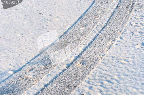 Image of Tyre tracks on the road