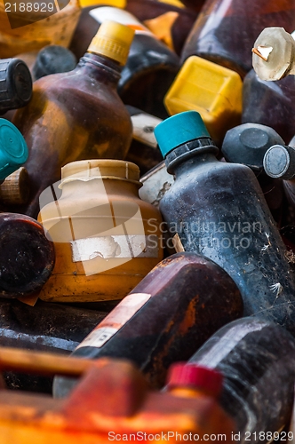 Image of Toxic waste dump with a lot of bottles