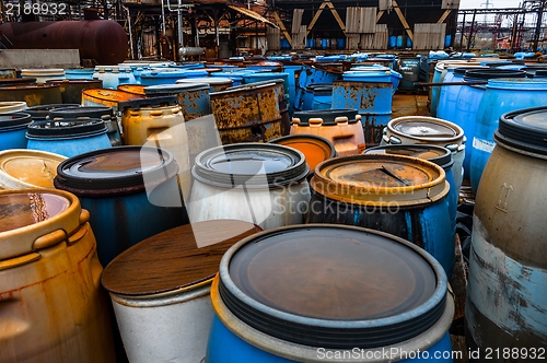 Image of Several barrels of toxic waste