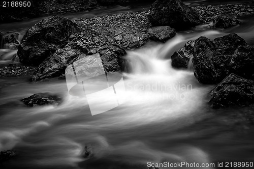 Image of Long exposure photo of a Fast mountain river