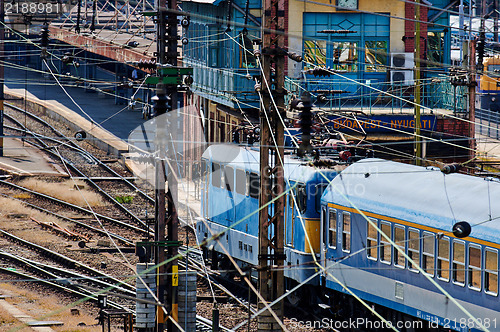 Image of Train closeup at station