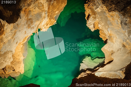 Image of Underground lake sorrunded by rocks