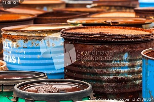 Image of Several barrels of toxic waste