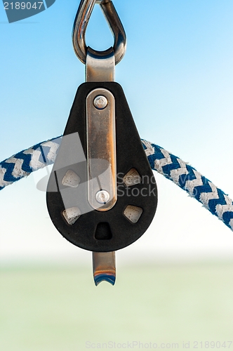 Image of Colorful rope on sailing boat