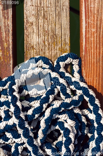 Image of Colorful rope on sailing boat