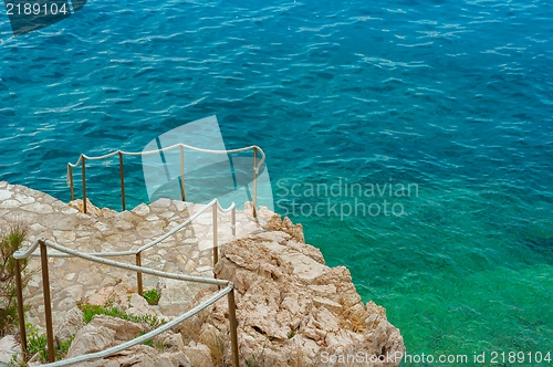 Image of Shore of an ocean with big rocks