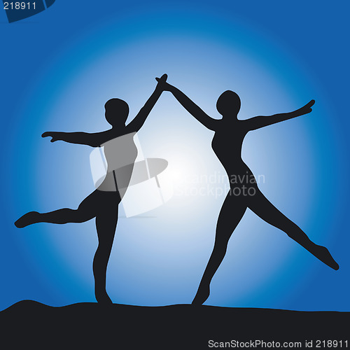 Image of Silhouette of two ballet dancers