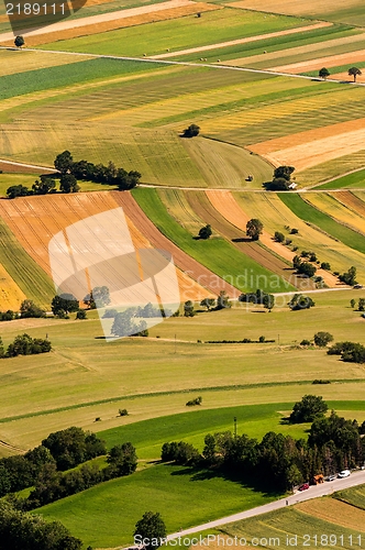 Image of Green fields aerial view before harvest