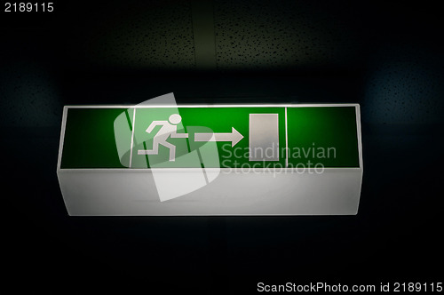 Image of Exit sign in the dark