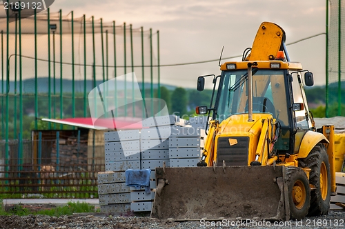 Image of Construction machines with beautiful lights