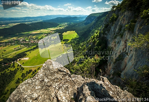 Image of Small village aerial view from the mountains