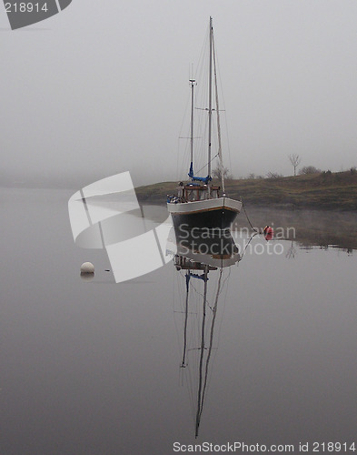 Image of boat in fog