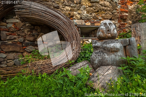 Image of Baroque wooden statue in the castle