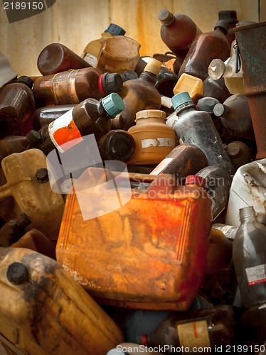 Image of Toxic waste dump with a lot of bottles