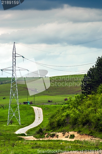 Image of Road with electric lines