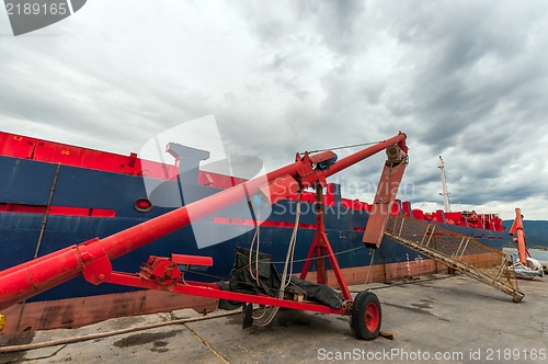 Image of Industrial crane at the dock