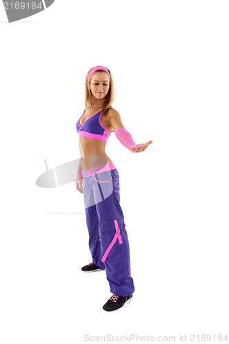 Image of Young Fitness Instructor against white background