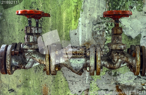 Image of Old industrial water supply parts