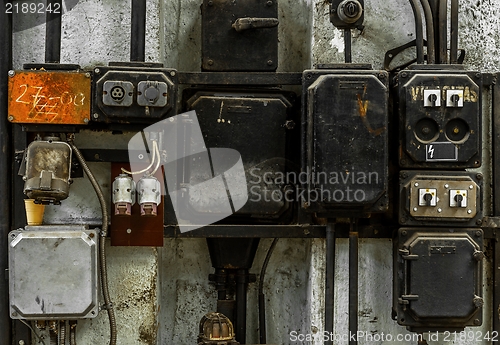 Image of Industrial fuse box on the wall