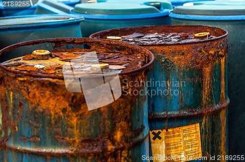 Image of Several barrels of toxic waste