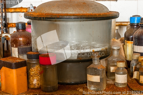 Image of Toxic waste dump with a lot of bottles