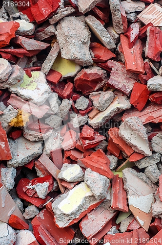 Image of Brick and concrete ruins closeup photo