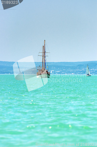 Image of Sailing on beautiful blue sea