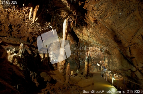 Image of Underground photo in a cave with bright lighr