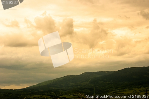 Image of Mountains with strange sky