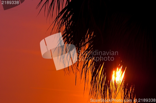 Image of Golden sunset at a mediterranean area