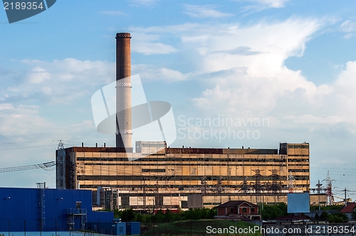 Image of Industrial factory with blue sky