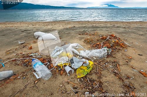 Image of Rubbish on the shores of an ocean