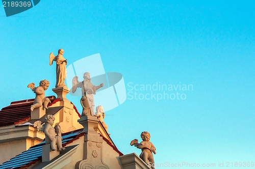 Image of Roof of a church with christian figures